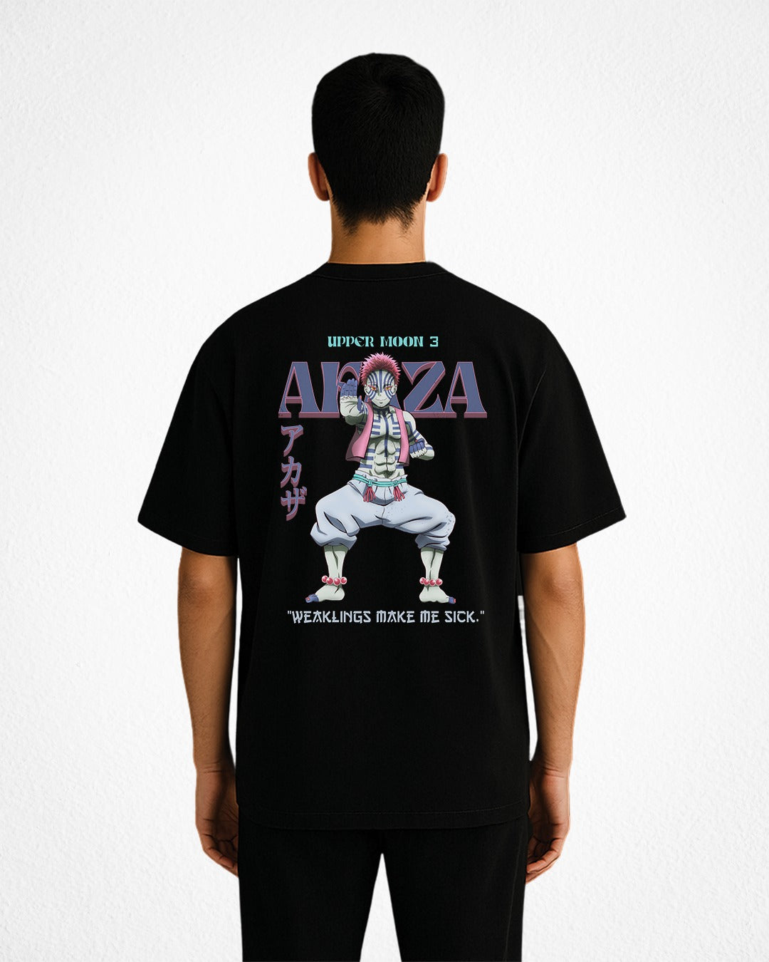 Akaza anime printed oversized Tshirt