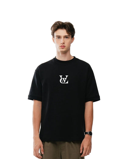 Oversized Men Solid Round Neck Pure Cotton White T-Shirt
