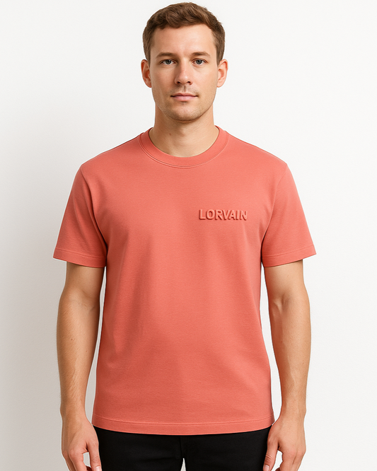 Coral T-shirt with 3D Printed Style LORVAIN Logo