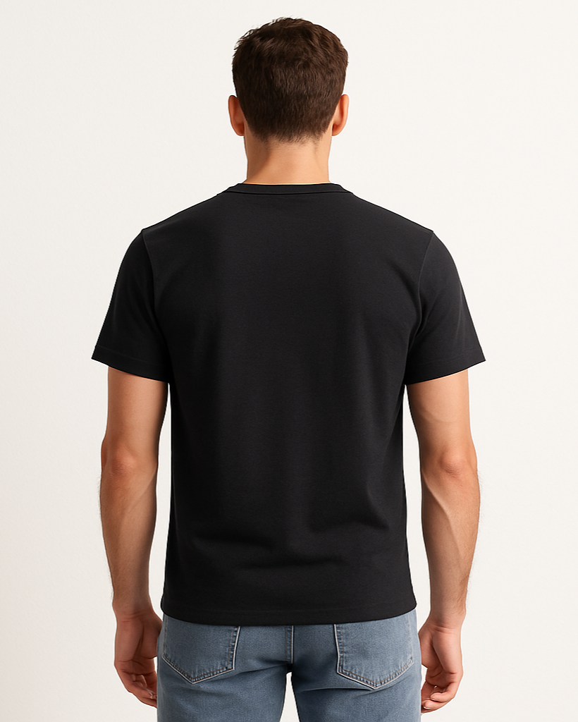 Dark Regular Fit T-shirt Back View - Plain