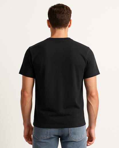Dark Regular Fit T-shirt Back View - Plain