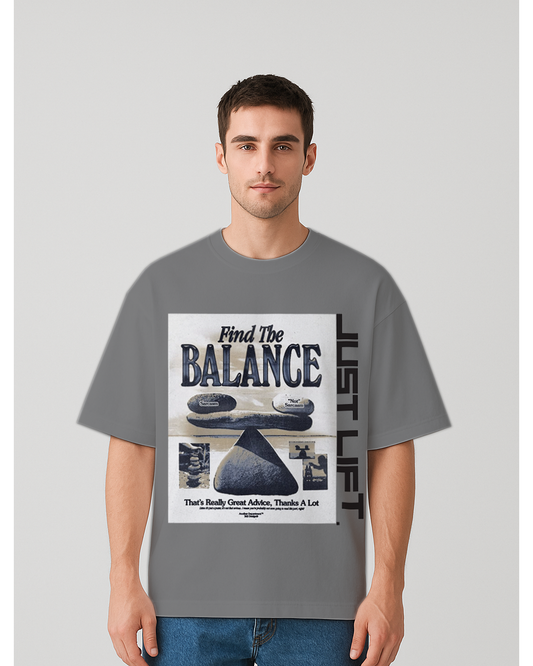 Over-size Printed Round Neck Cotton Blend Black T-Shirt