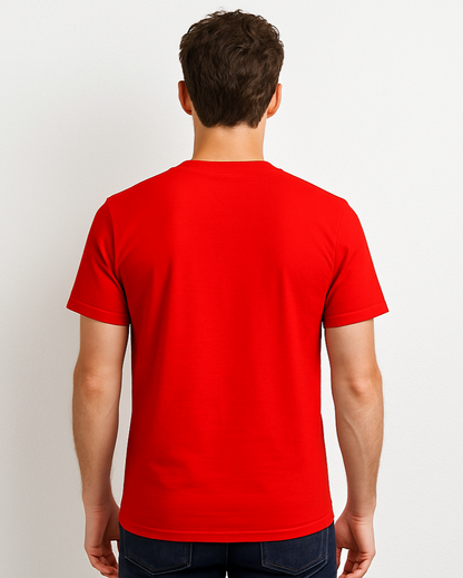Red T-shirt Back View - White Background
